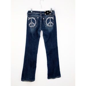Miss Me Womens Blushing Florals Boot Cut Jeans